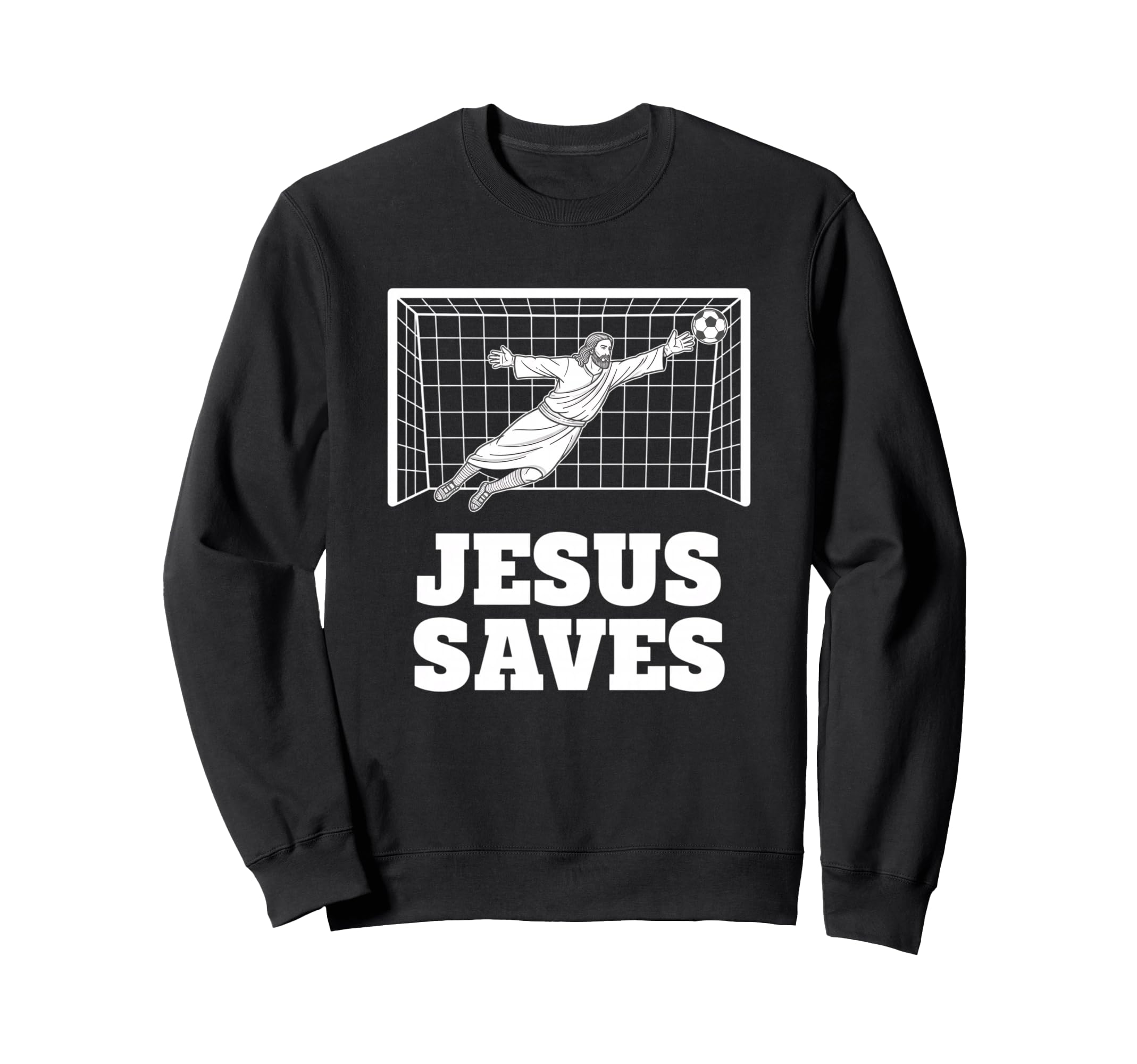 Christian Jesus Saves Soccer Sweatshirt - Minimalist Print Men Women