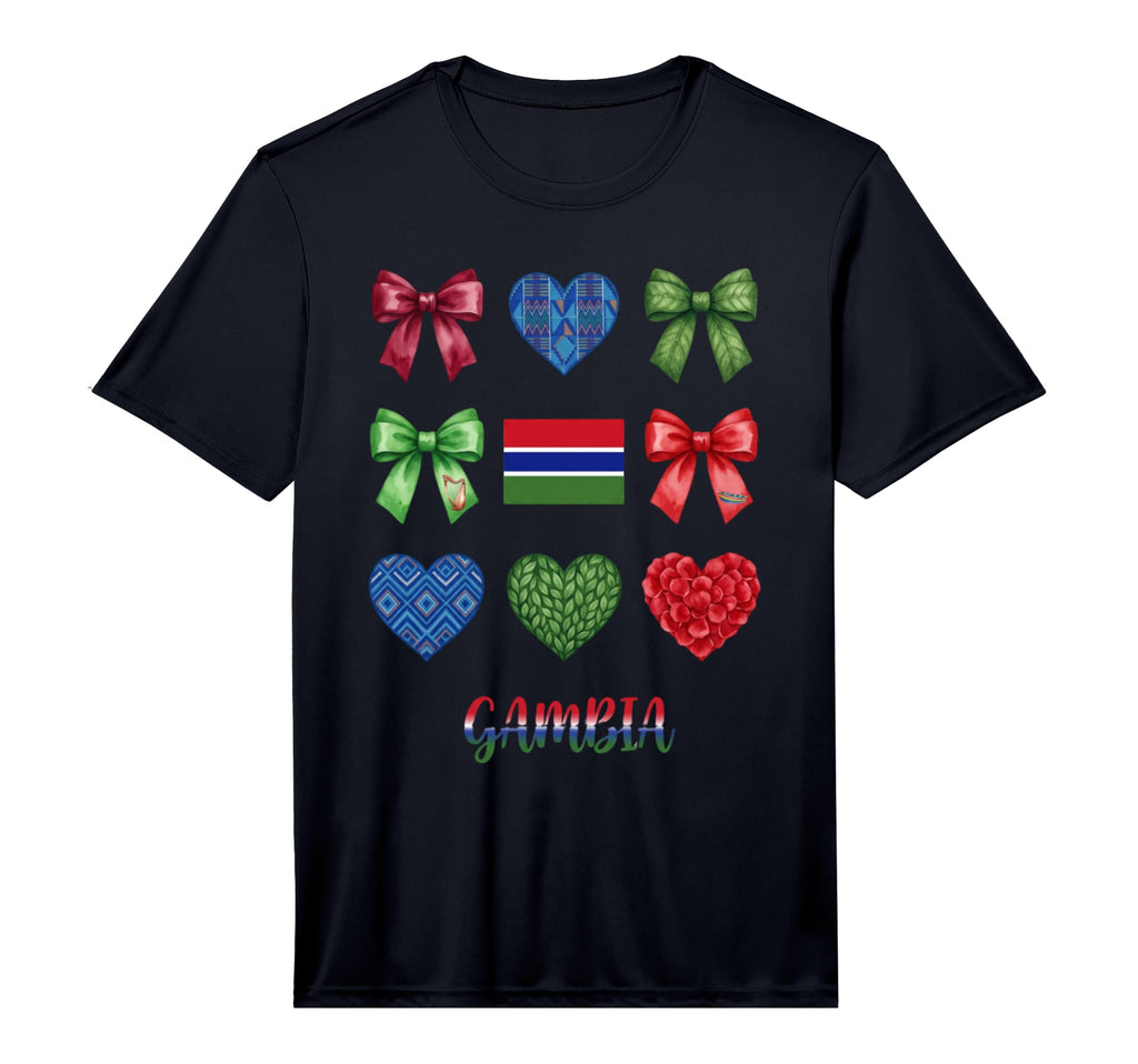 Gambia Flag Soccer Lovers Coquette T-Shirt - Custom Art Print for Adults
