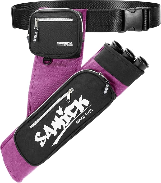 Archery Arrow Quiver - Adjustable Waist Hanged Quiver with 3 Removable Tubes & Pockets for Archery Arrows Case & Equipment - Ideal for Hunting & Target Practice - Right Handed Only