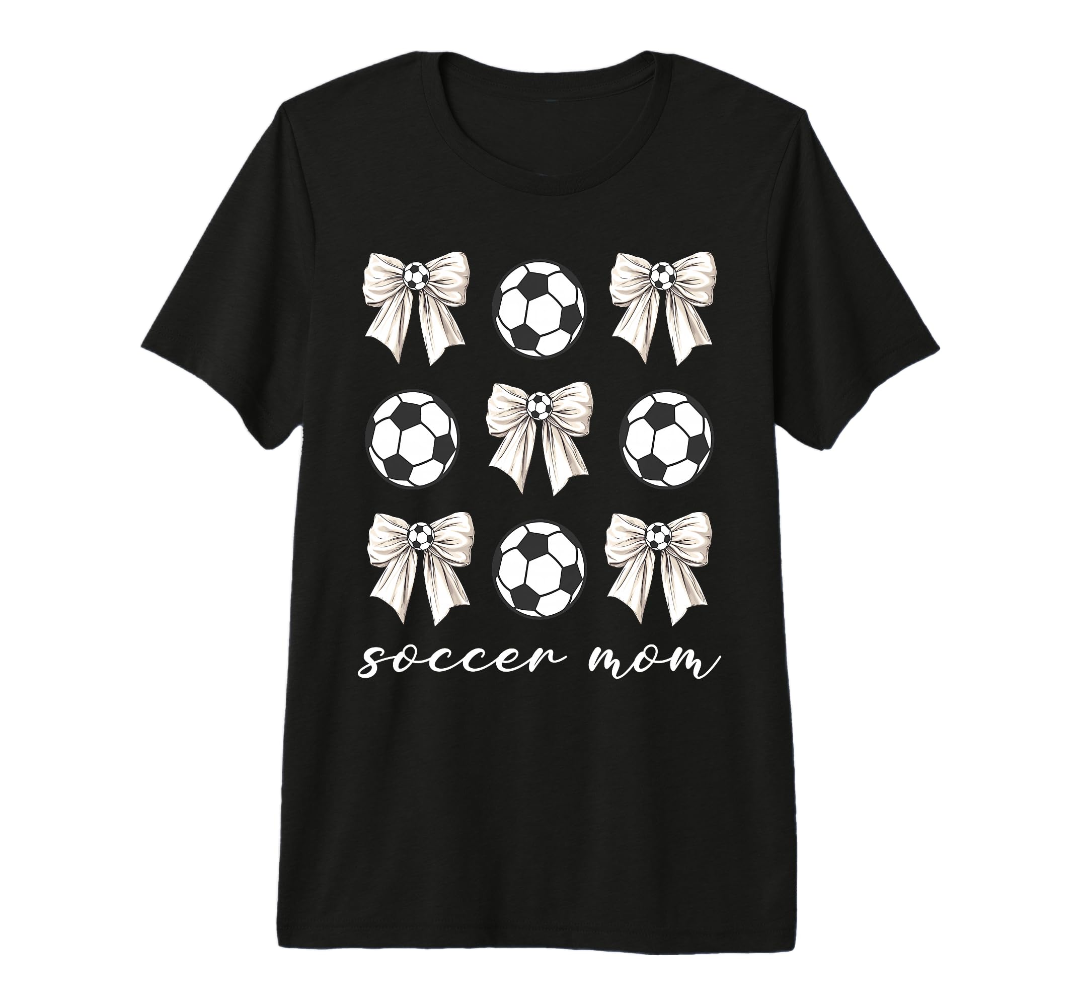 Soccer Mom Coquette Bow Soccer T-Shirt - Casual Everyday Wear Men Women