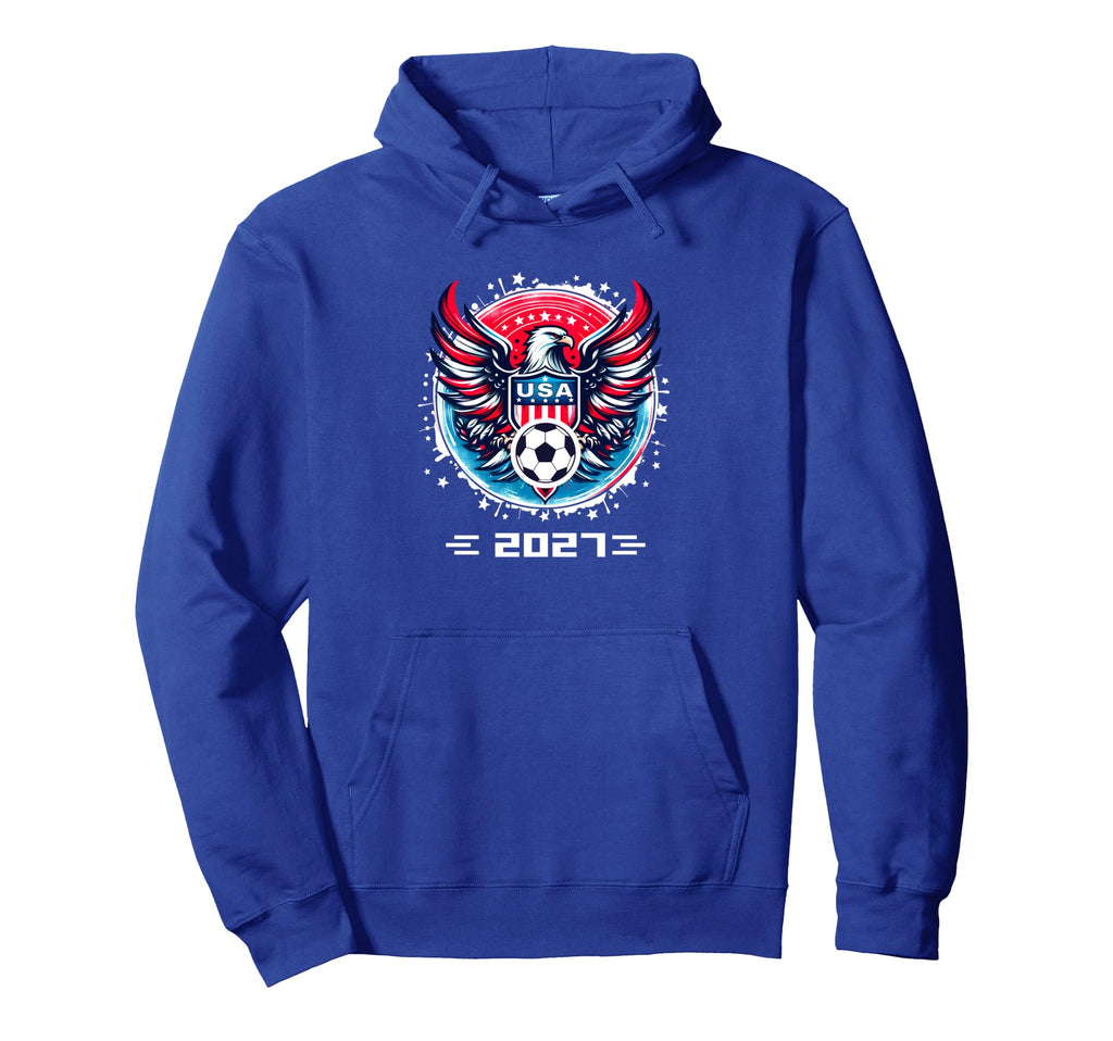 American Flag Soccer Soccer 2027 Hoodie - Minimalist Print Unisex