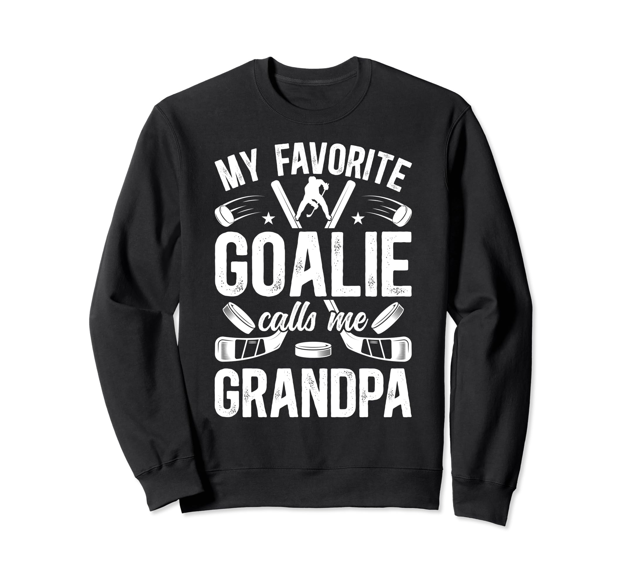 Ice Hockey Goalie Grandpa Hockey Sweatshirt - Minimalist Print Unisex