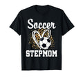 Soccer Stepmom Leopard Heart Matching T-Shirt - Novelty Apparel Men Women