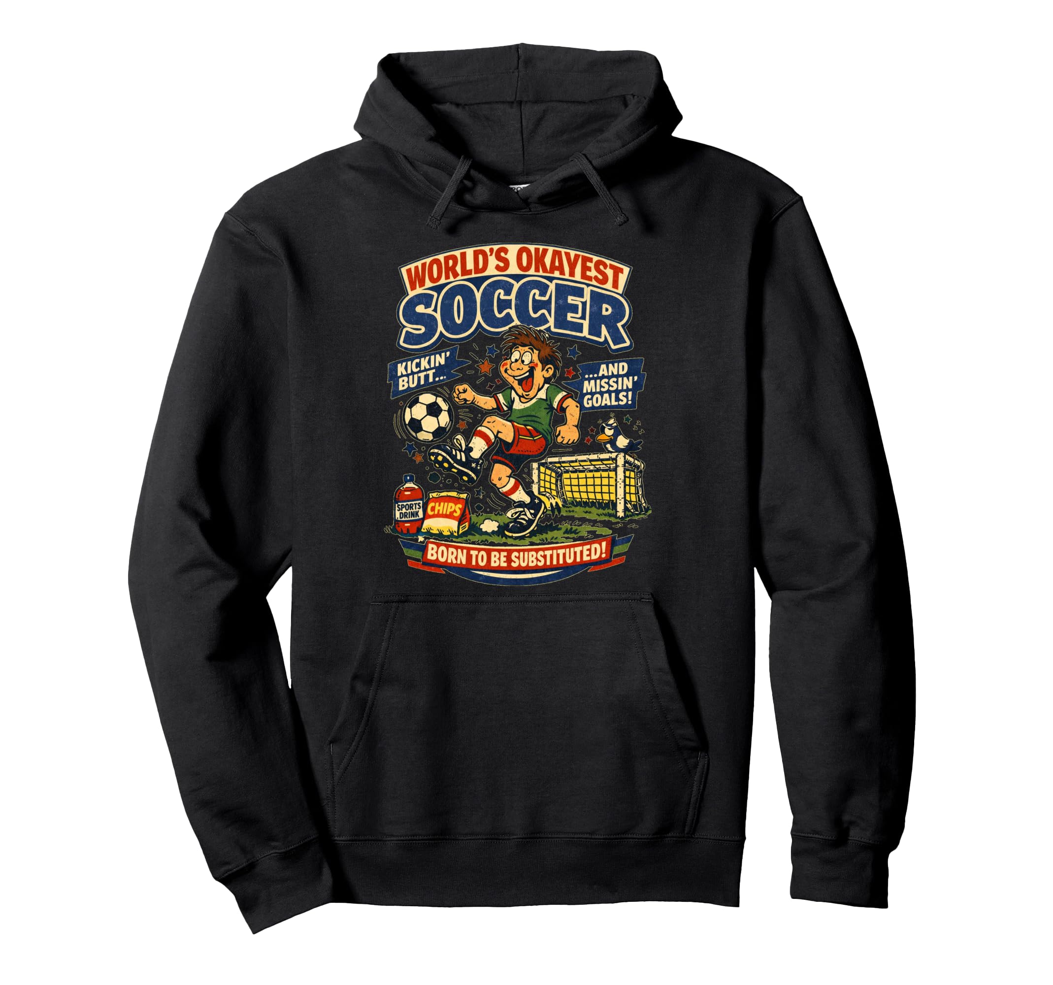 Soccer Born To Be Substituted Foodball Hoodie - Minimalist Print Men Women