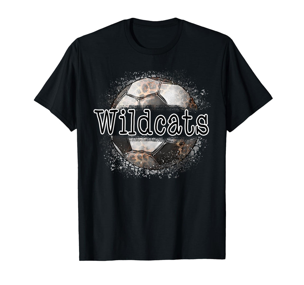 Wildcats Soccer Leopard Splatter Game T-Shirt - Trendy Graphic for Adults