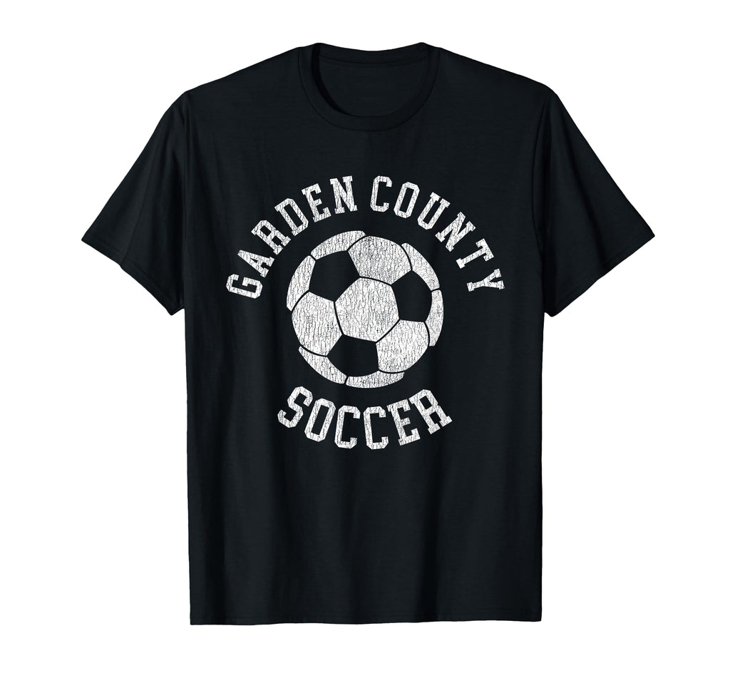 Garden County Soccer Distressed 90S T-Shirt - Trendy Graphic for Adults