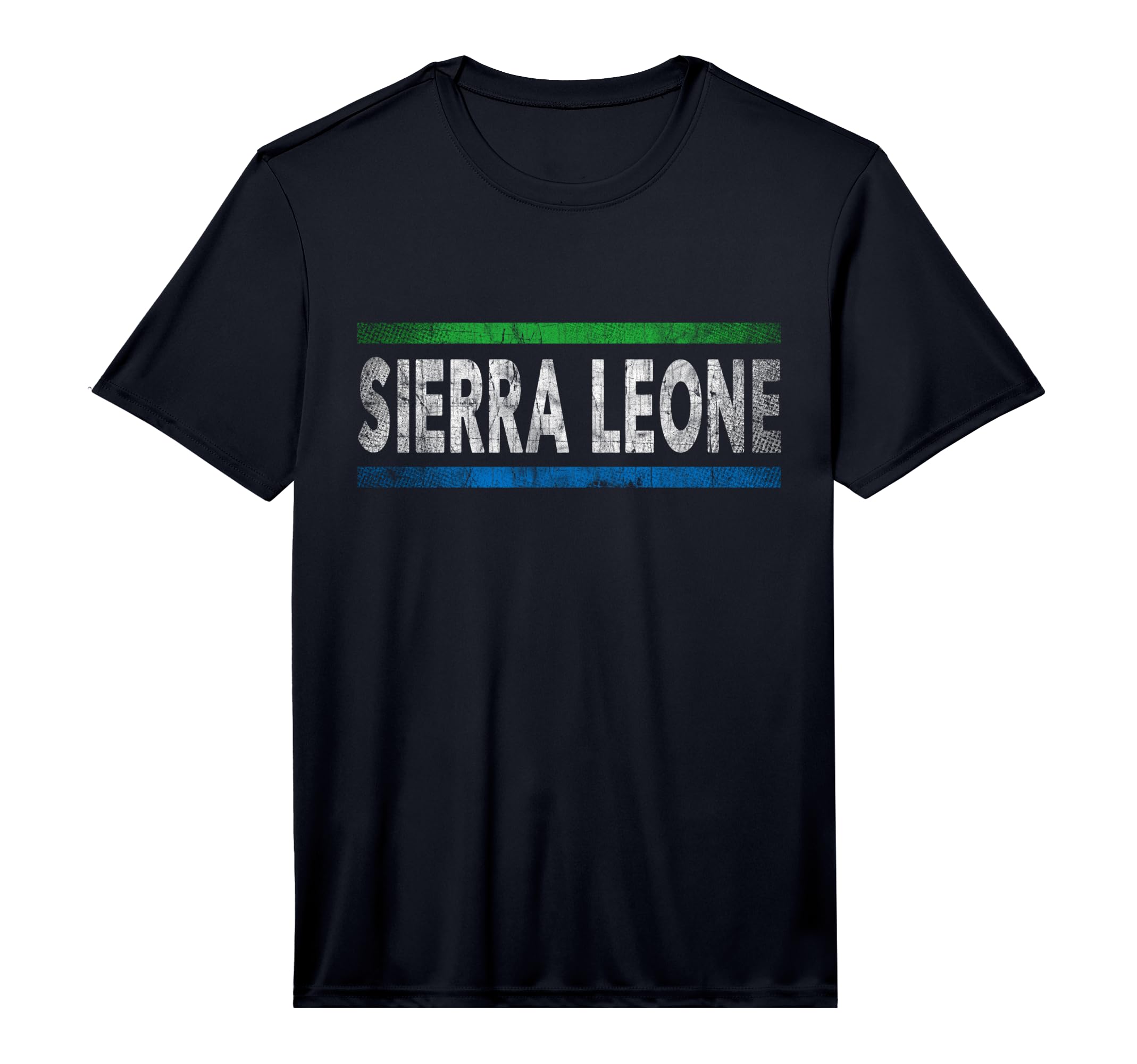Sierra Leone Flag Distressed T-Shirt - Custom Art Print for Adults