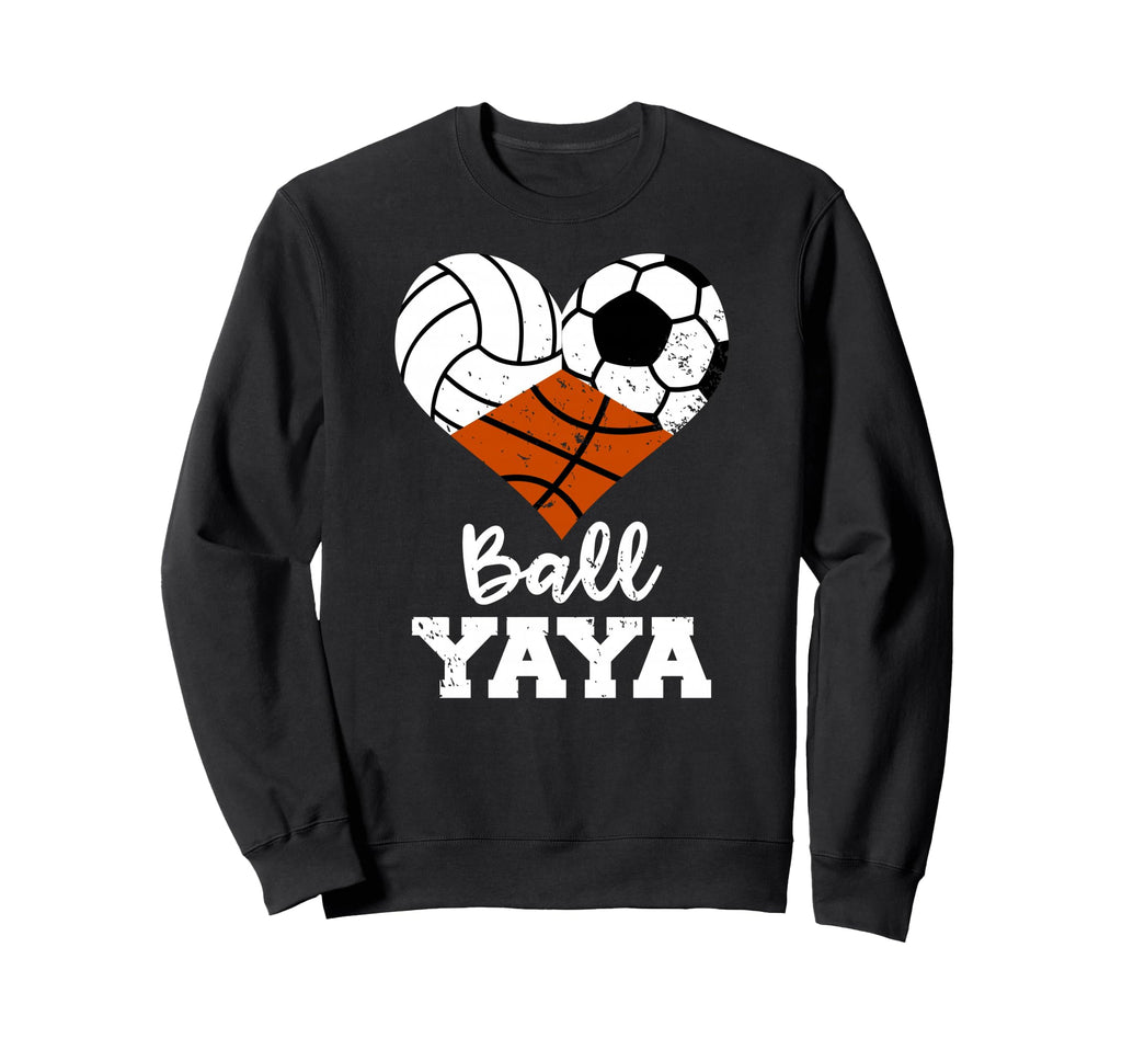 Ball Yaya Heart Funny Volleyball Sweatshirt - Novelty Apparel for Adults