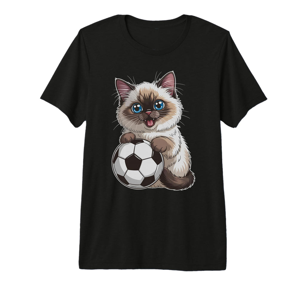 Soccer Cat Just Who Loves Birman Win Game T-Shirt - Trendy Graphic Unisex