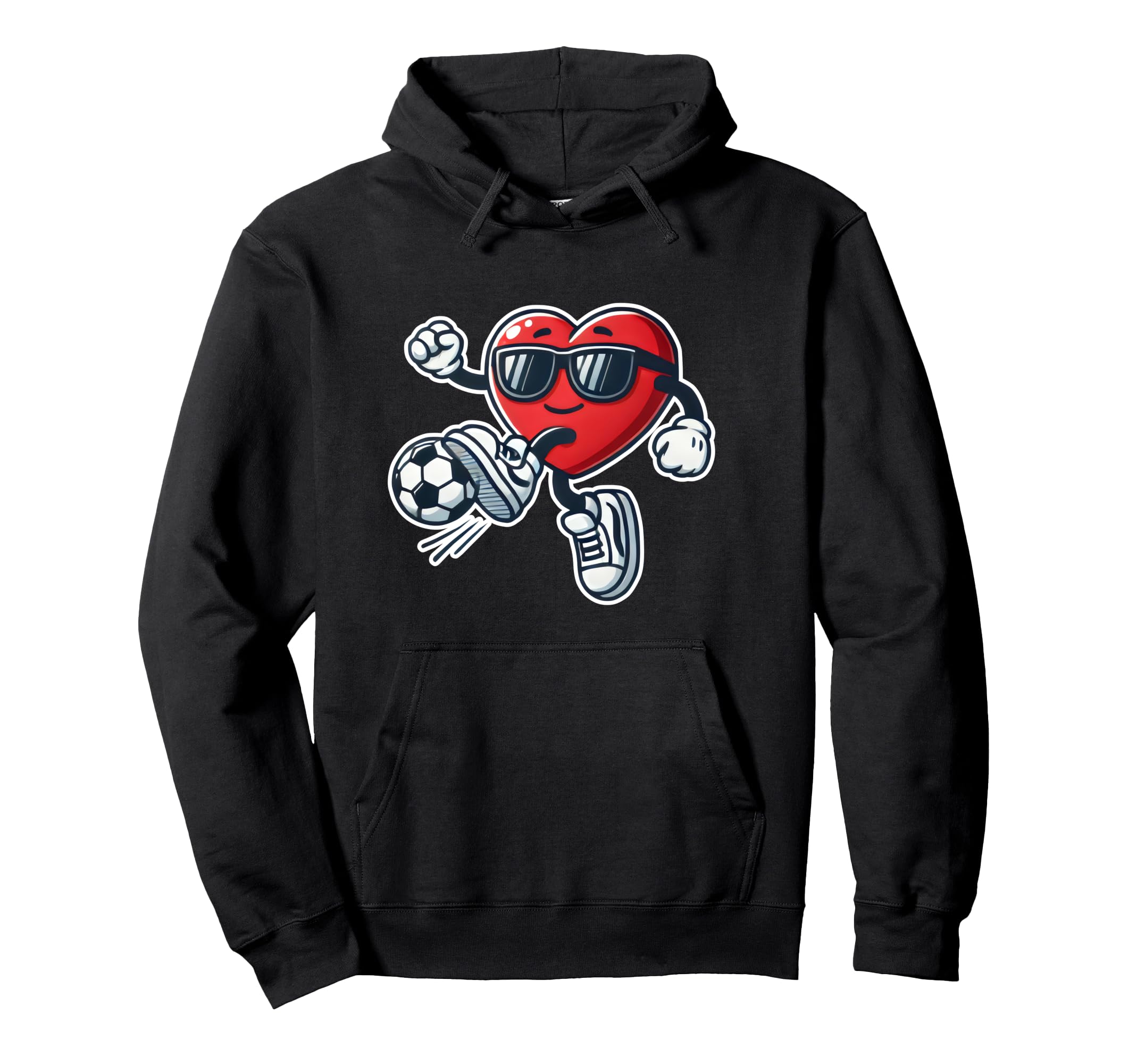 Soccer Is My Valentine Heart Valentines Hoodie - Graphic Print for Adults