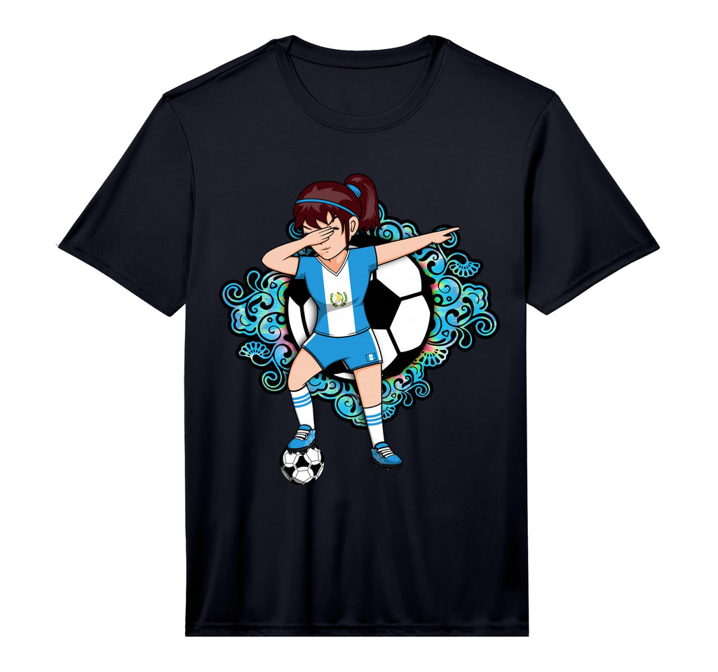 Dabbing Soccer Guatemala Jersey Floral T-Shirt - Fun Novelty Design Unisex