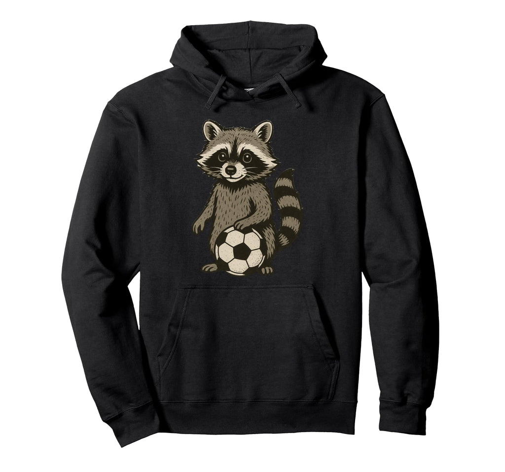 Funny Raccoon Soccer Hoodie - Trendy Graphic Unisex