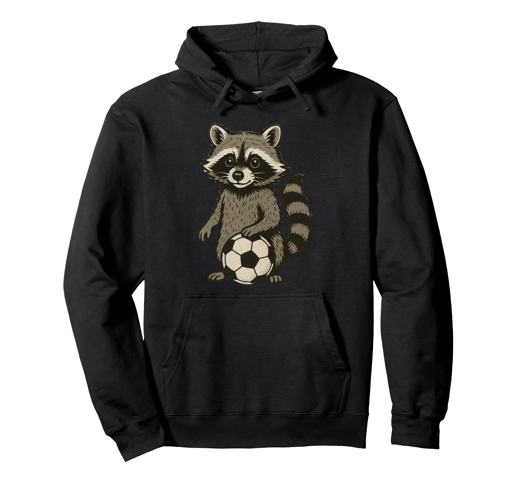 Funny Raccoon Soccer Hoodie - Trendy Graphic Unisex