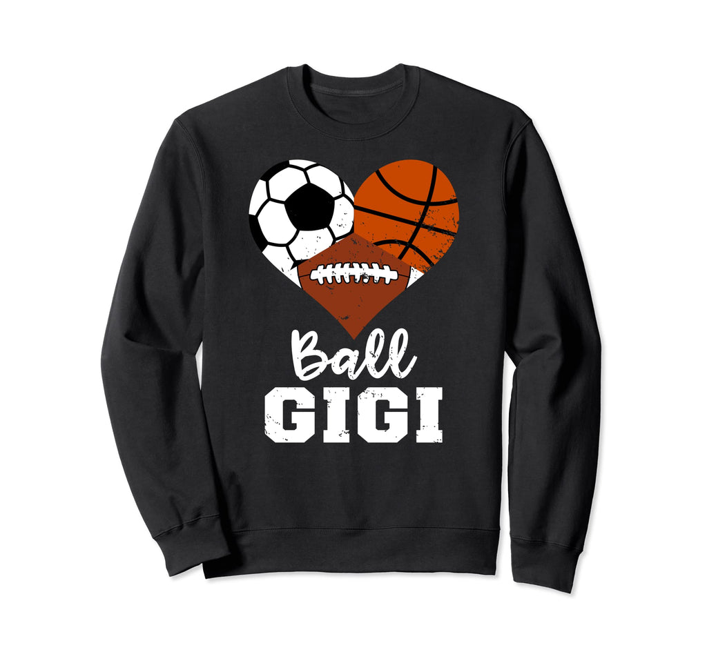 Ball Gigi Heart Funny Soccer Sweatshirt - Casual Everyday Wear for Adults
