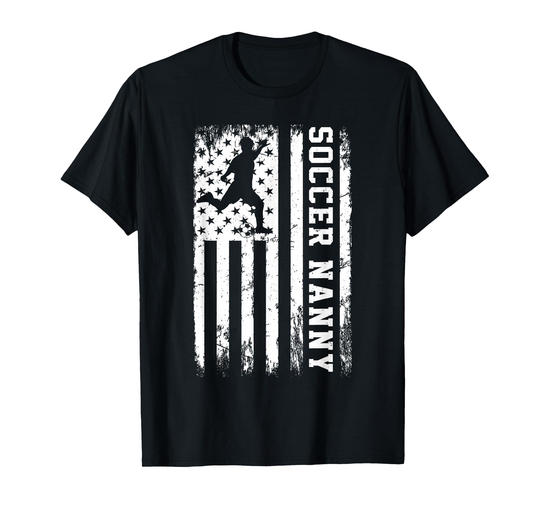 Soccer Nanny Usa American Flag T-Shirt - Fun Novelty Design Unisex