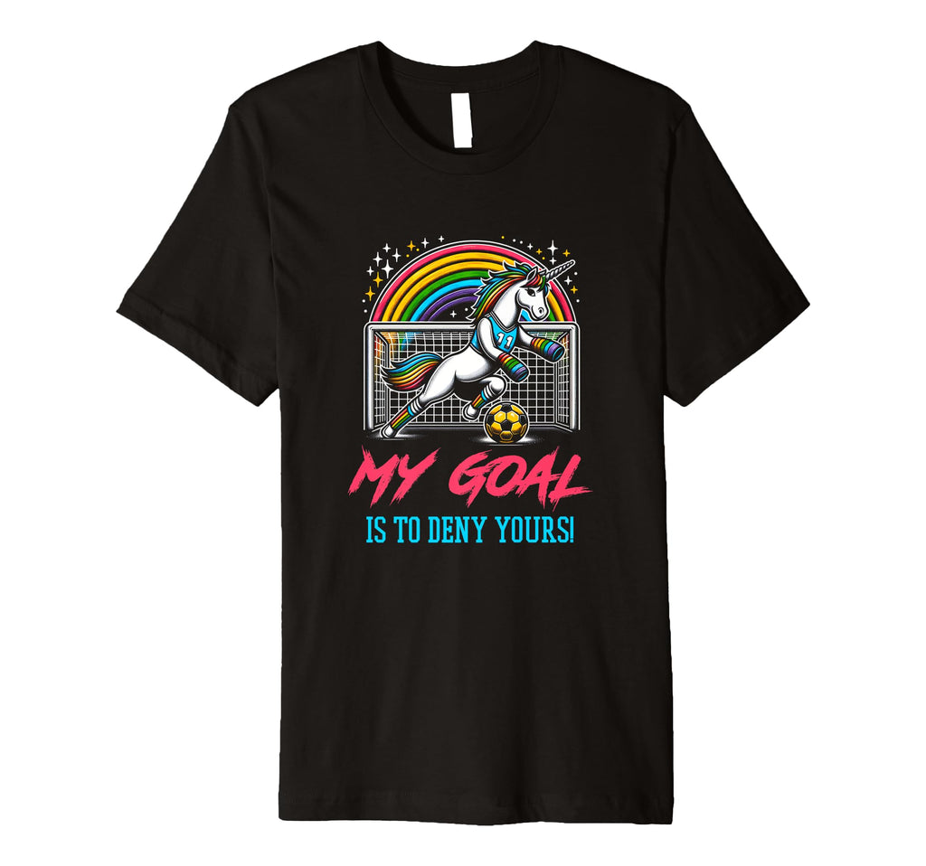 Soccer Goalie Keeper Unicorn T-Shirt - Trendy Graphic for Adults