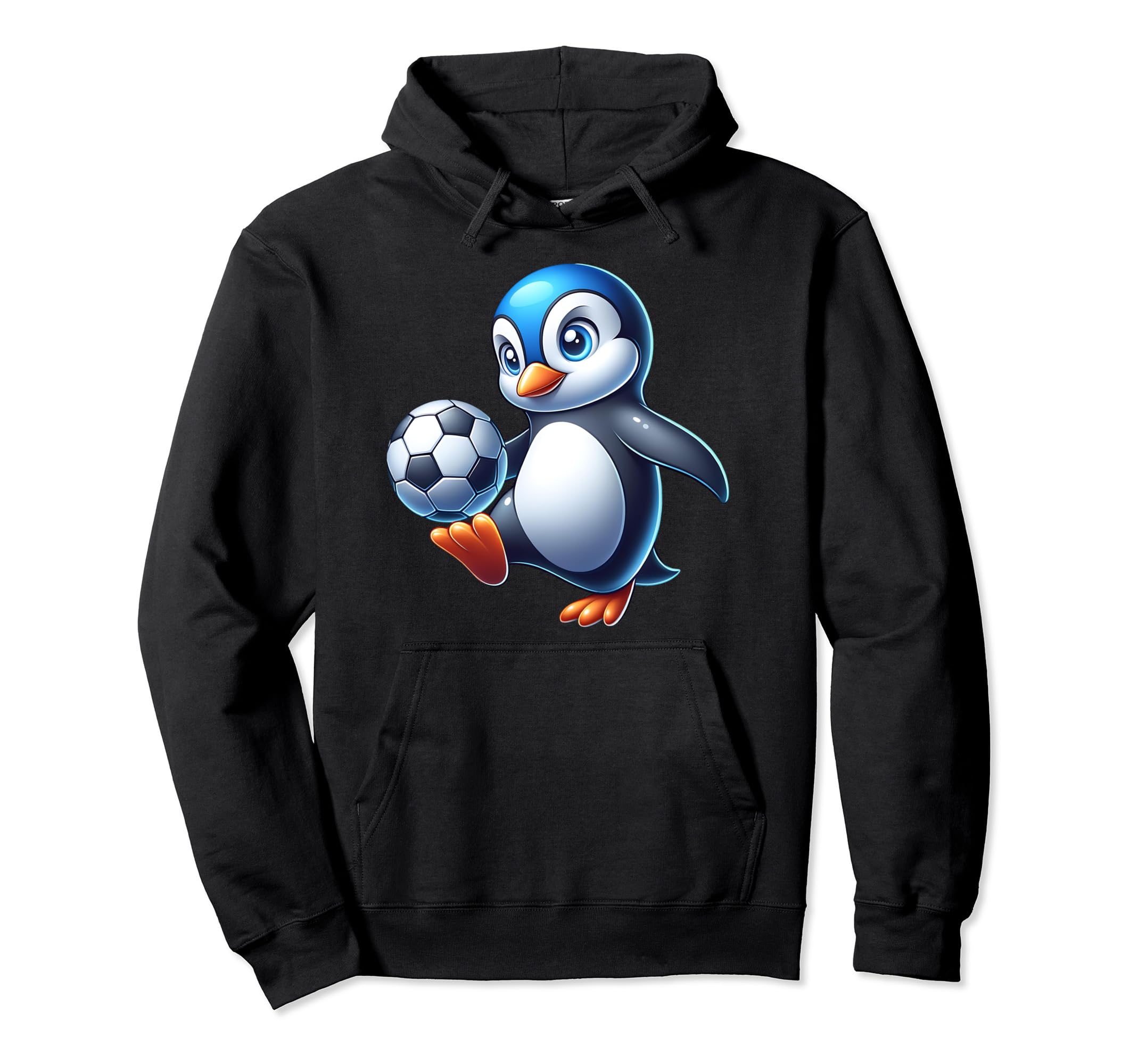 Penguin Bird Soccer Ball Champion Fan Hoodie - Streetwear Style for Adults