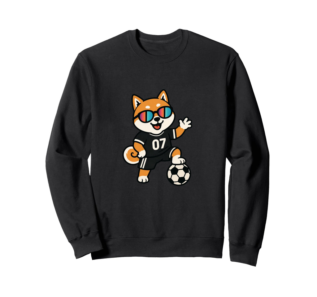 Funny Football Cartoon Puppy Soccer Sweatshirt - Streetwear Style Unisex