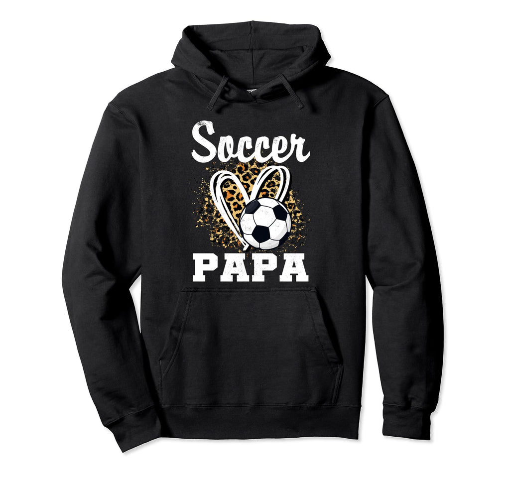 Soccer Papa Leopard Heart Matching Hoodie - Aesthetic Graphic for Adults