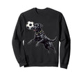 Funny Black Labrador Soccer Sweatshirt - Minimalist Print for Adults