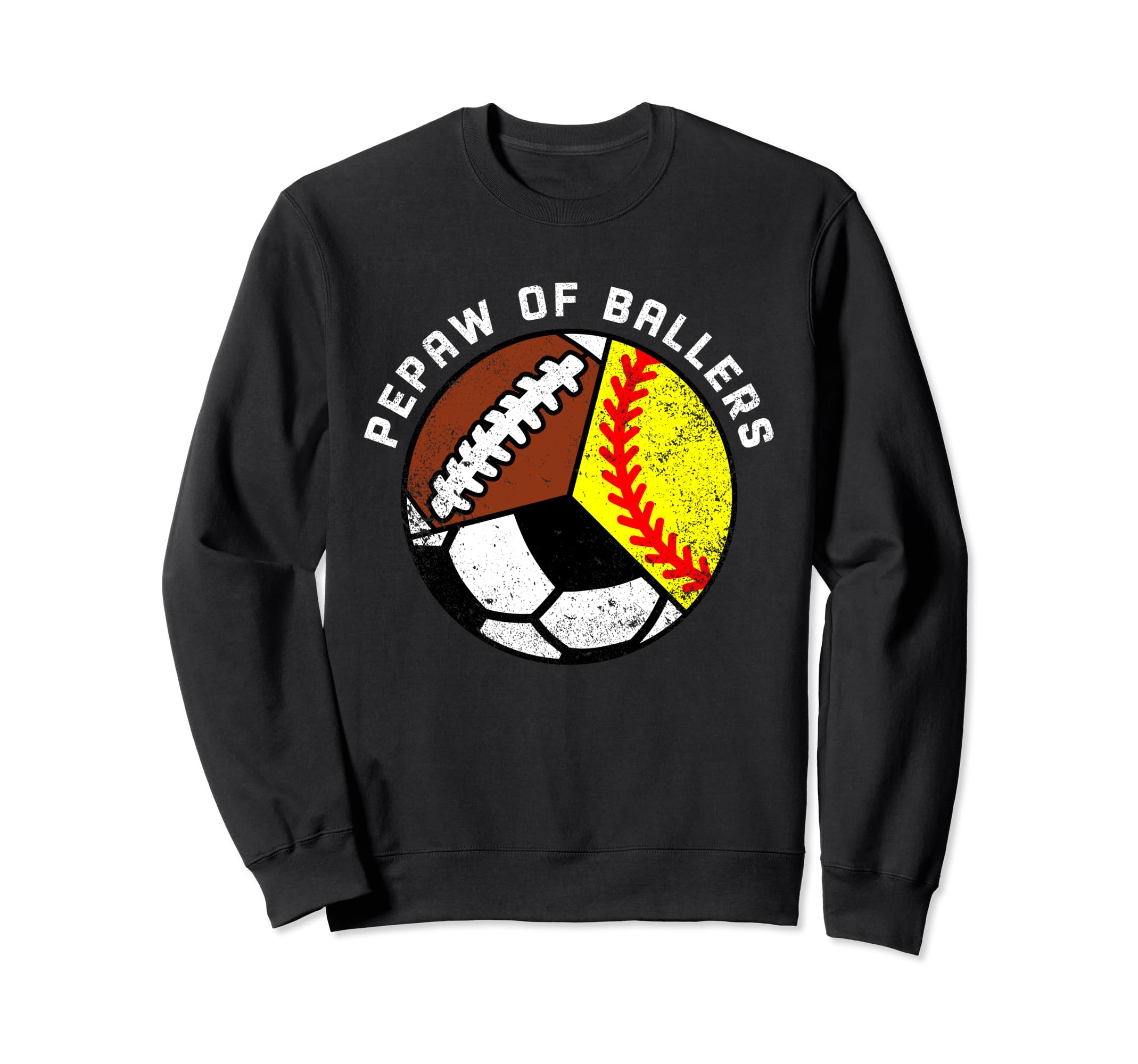 Pepaw Ballers Funny Softball Sweatshirt - Minimalist Print for Adults