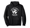 Logan County Soccer Distressed 90S Hoodie - Graphic Print Unisex