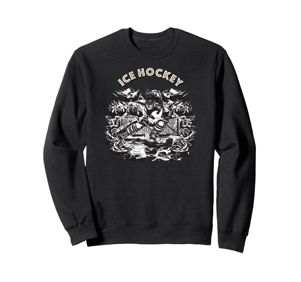 Ice Hockey Goalkeeper Tattoo Puck Sweatshirt - Custom Art Print Unisex