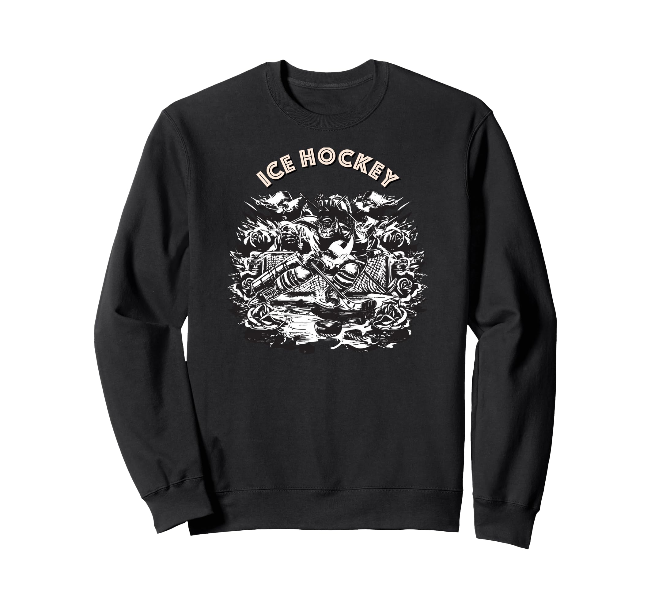 Ice Hockey Goalkeeper Tattoo Puck Sweatshirt - Custom Art Print Unisex