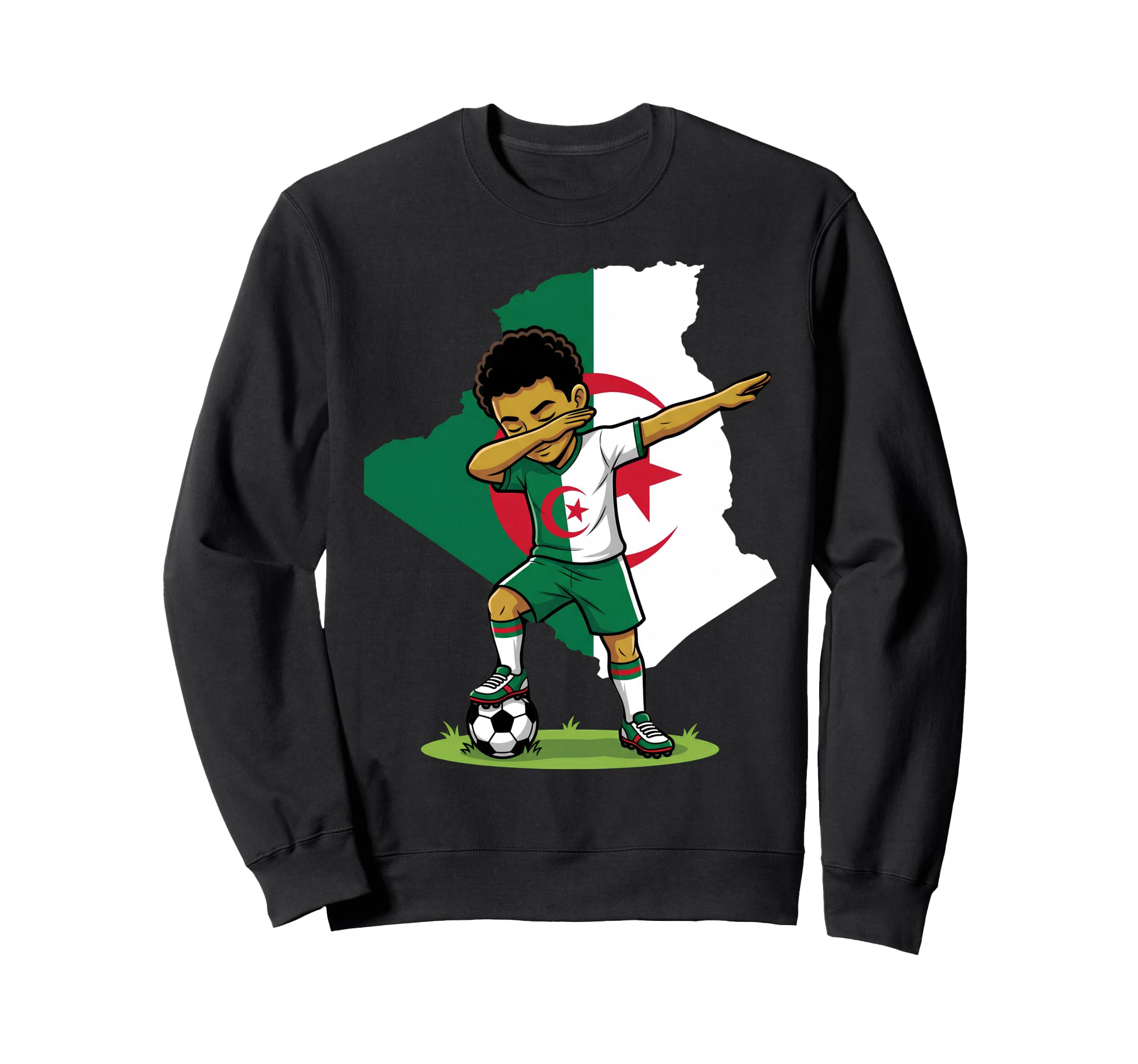 Algeria Soccer Dab Flag Football Sweatshirt - Custom Art Print Unisex