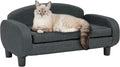 Paws & Purrs Cat Sofa Bed, Pet Couch for Indoor Cats Elevated Cat Beds with Removable Washable Mattress Cover for Kitten, Puppy or Small Animal- 31.5" Wide, Gray