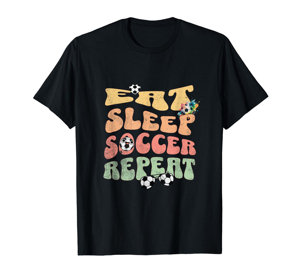 Eat Sleep Soccer Repeat Football T-Shirt - Aesthetic Graphic Unisex
