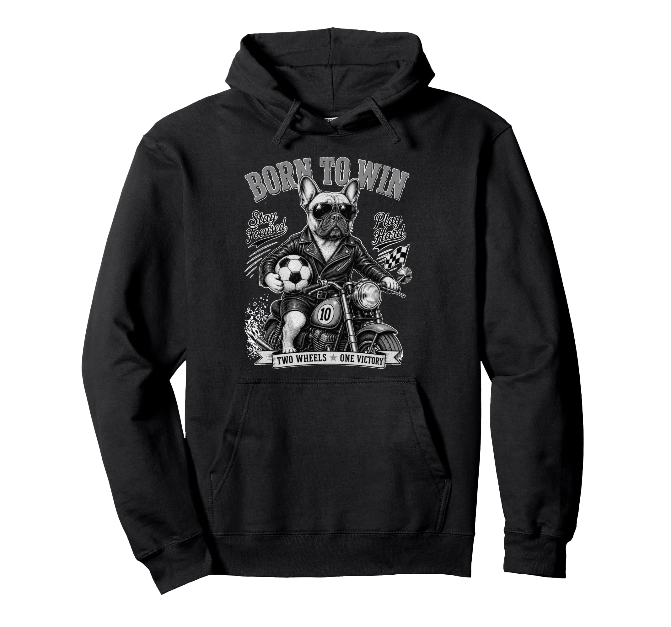 French Bulldog Ride Motorbike Love Hoodie - Unique Graphic for Adults
