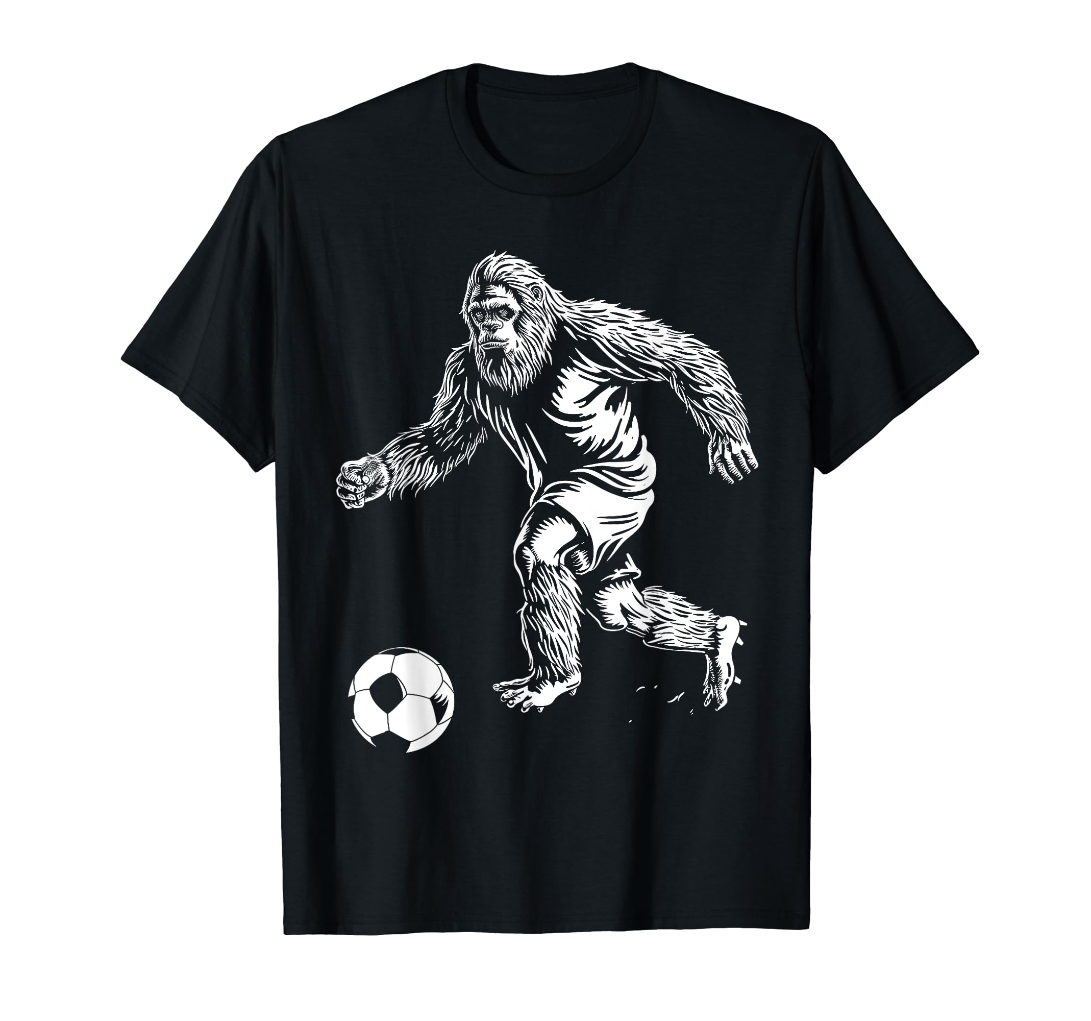 Bigfoot Playing Soccer Player Funny T-Shirt - Novelty Apparel Unisex
