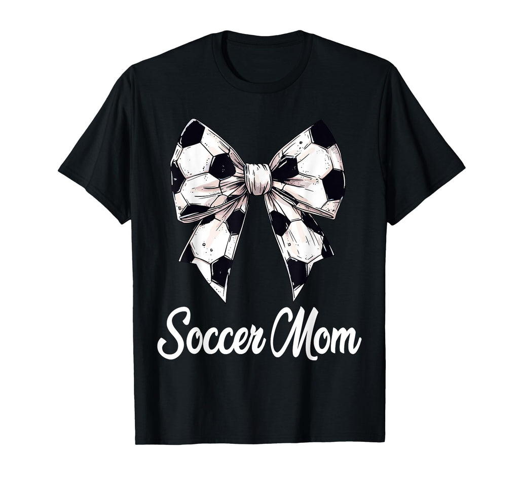 Soccer Mom Coquette Bow Soccer Lovers T-Shirt - Graphic Print Unisex
