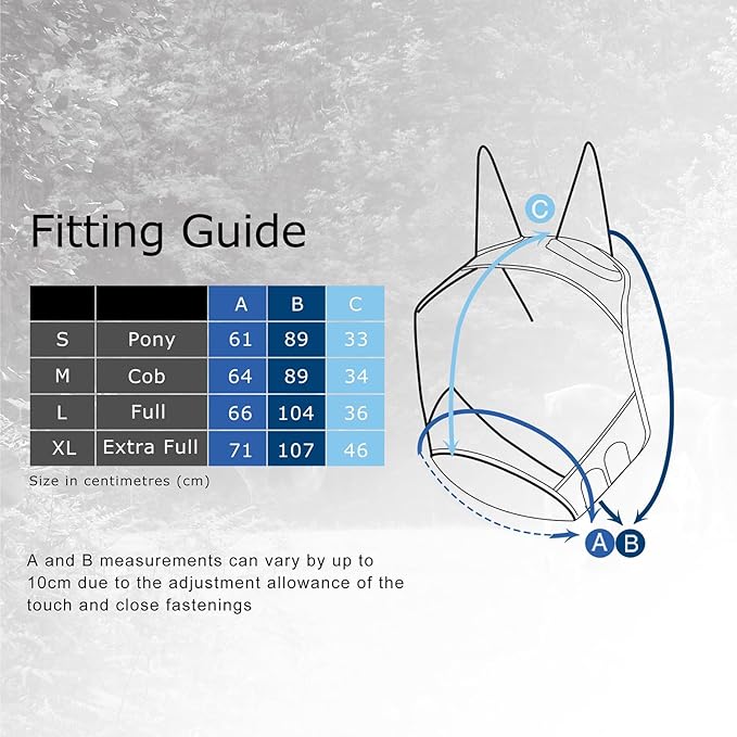Harrison Howard CareMaster Pro Luminous Horse Fly Mask Large Eye Space Standard with Ears UV Protection for Horse Royal Blue S Pony