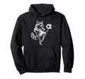 Funny Raccoon Kicking Soccer Ball Hoodie - Graphic Print for Adults