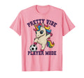 Soccer Pretty Vibe Unicorn Player T-Shirt - Novelty Apparel for Adults