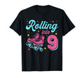 9Th Birthday Roller Skates Rolling T-Shirt - Casual Everyday Wear Unisex