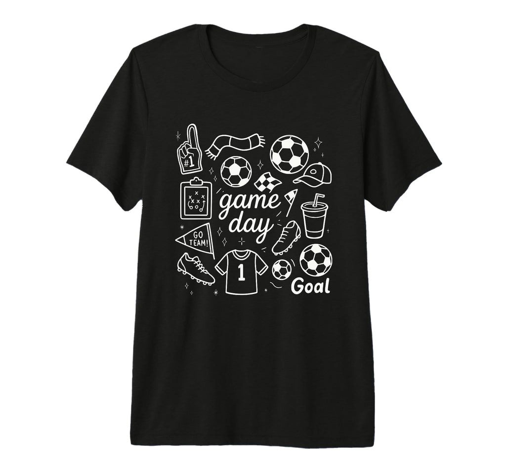 Game Day Soccer Foam Finger Cleats T-Shirt - Fun Novelty Design for Adults