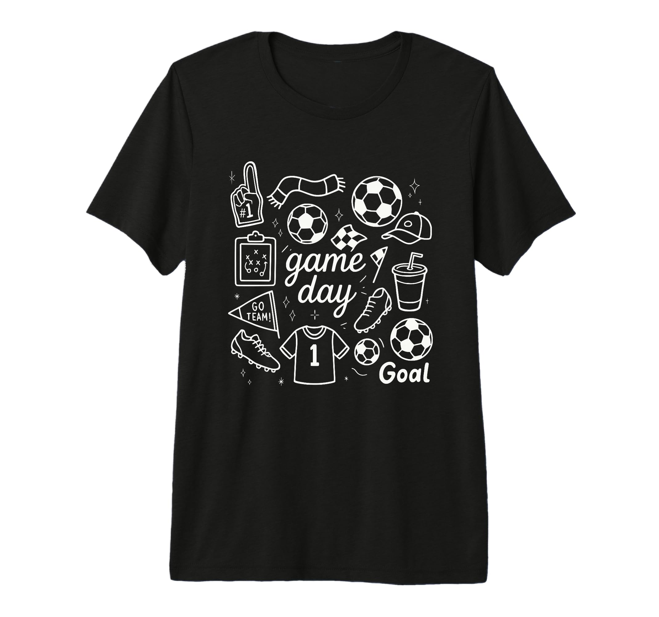 Game Day Soccer Foam Finger Cleats T-Shirt - Fun Novelty Design for Adults