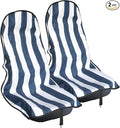 Car Seat Cover Protector Front Seats,for Gym Workout,Running,Swimming,Beach and Hiking,Waterproof Sweat Towel Bucket Seat Covers for Cars SUV Trucks (Blue Stripe, 2Pcs)