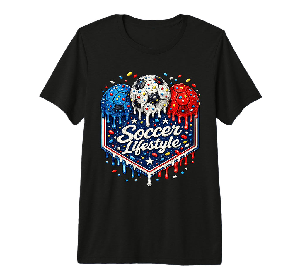 Soccer Lifestyle Drip Ice Cream T-Shirt - Fun Novelty Design Unisex