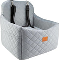 Dog Car Seats for Small Dogs, FurFrolic Memory Foam Dog Booster Seat for Small/Medium Dogs up to 35 lbs, Travel Pet Car Seat with Washable Detachable Cover, Storage Pockets, 2 Safety Belts (Gray)