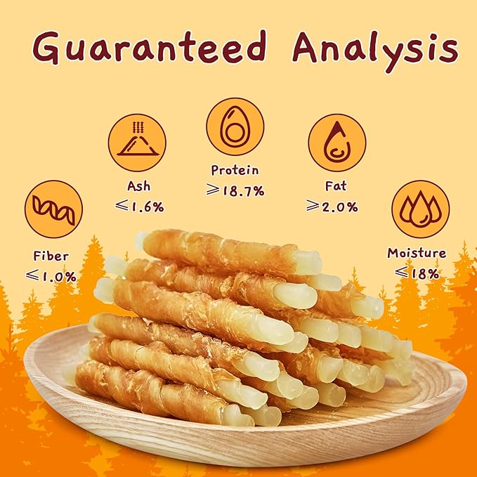Jungle Calling Rawhide Free Treats for Dogs, Chicken Wrapped Cod Sticks Dog Treats, Soft Chewy Snacks for Training Rewards, 10.6 oz (Chicken)