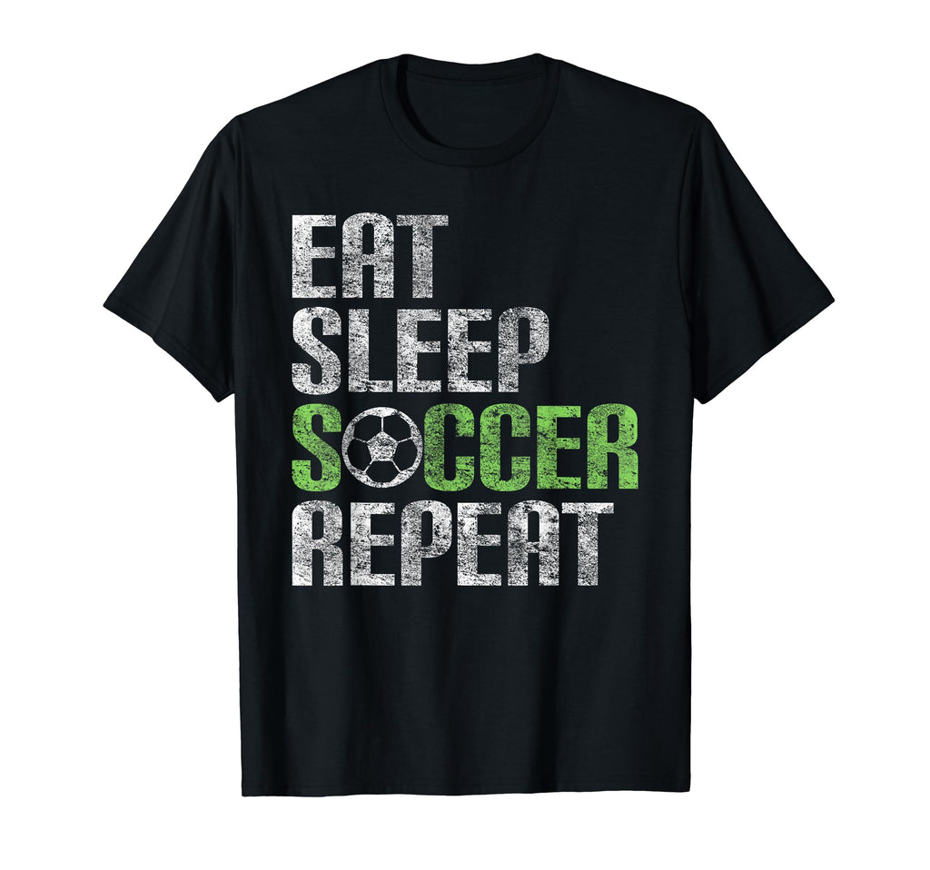 Eat Sleep Soccer Repeat Sport Player T-Shirt - Graphic Print Unisex