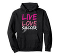 Live Love Soccer Ball Team Sports T-Shirt - Minimalist Print for Adults