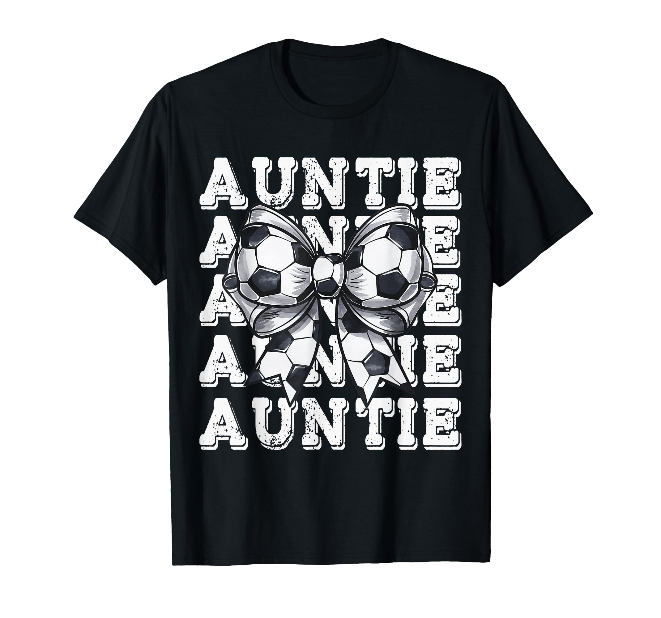Coquette Soccer Auntie Matching Family T-Shirt - Graphic Print for Adults