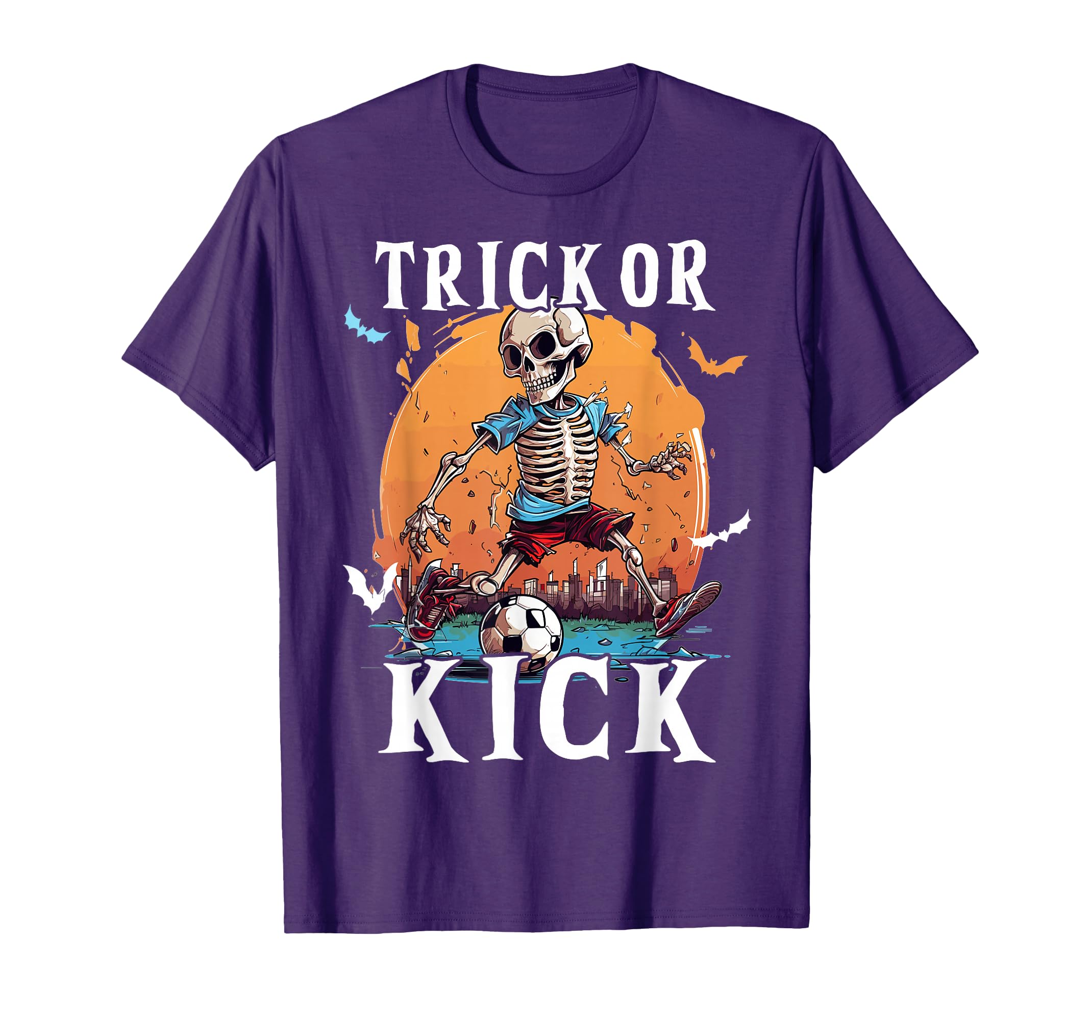 Soccer Skeleton Halloween Soccer T-Shirt - Minimalist Print Men Women