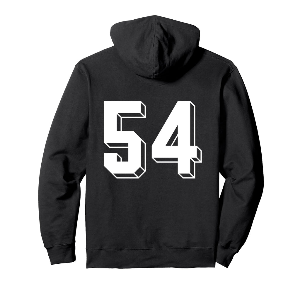 Number 54 Backside 80S 90S Team Jersey Hoodie - Novelty Apparel Unisex