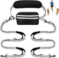 Hands Free Dog Leash with Pouch, Double Leash for Two Dogs, Retractable Bungee with Double Padded Handles, Dog Waist Leash for Dog Walking, Running Leash for Dogs, Dog Walking Accessories